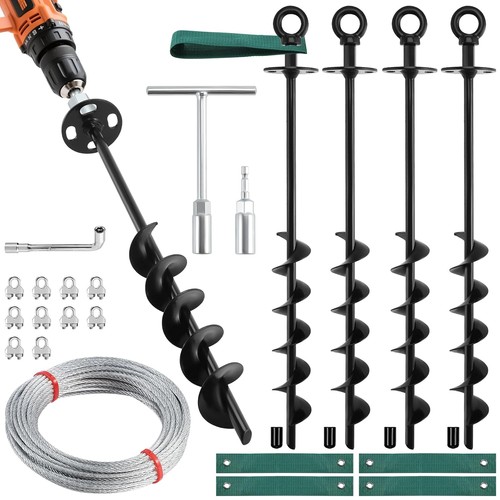 Ground anchors screw in - ground,