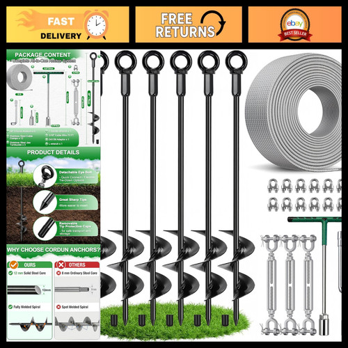 Ground screw anchors kit - 30",