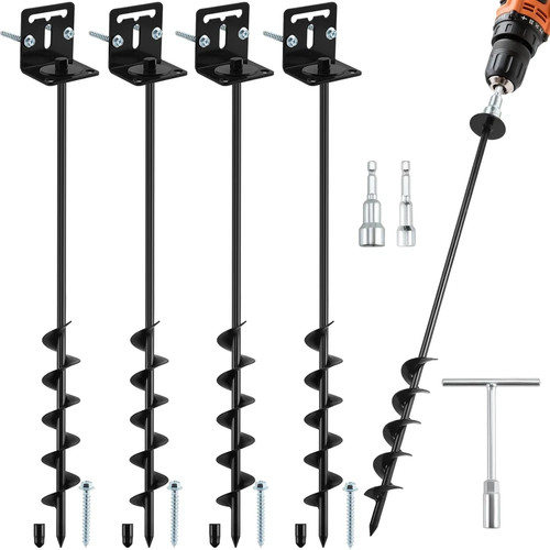 Ground anchors screw in - ground,